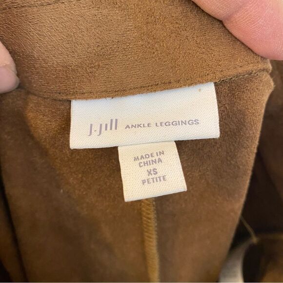 J.Jill brown camel suede like soft stretchy ankle leggings slacks XS petite - Picture 6 of 11